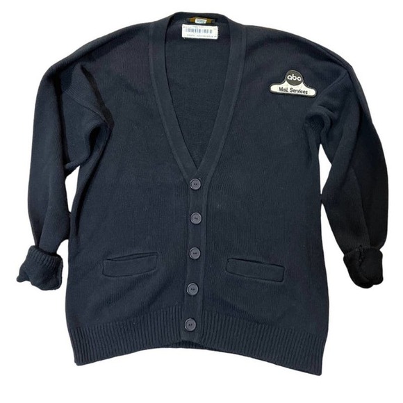 ABC Sweaters - VINTAGE ABC Mail Services Blue Cardigan Sweater